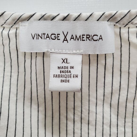 Vintage America Women's Beige Red Mixed Media Print Embroidered Boho Tank Sz XL - Picture 5 of 8